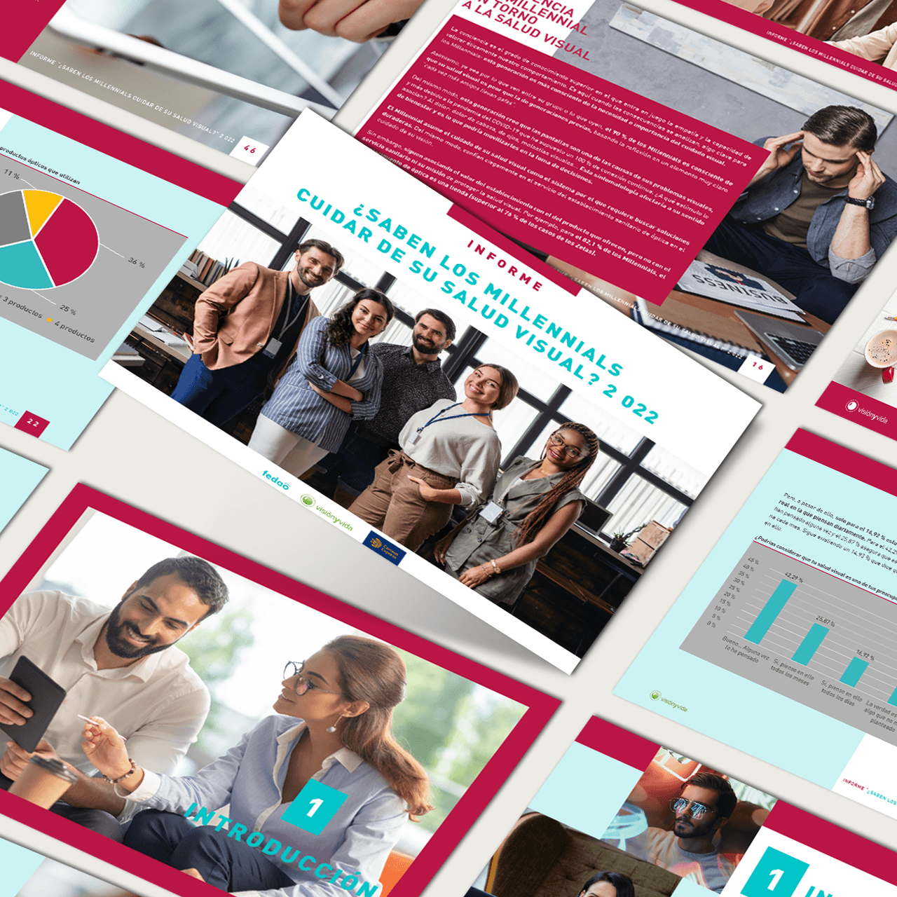 disseny editorial per estudi sobre l'estat de la salut dels millenials
